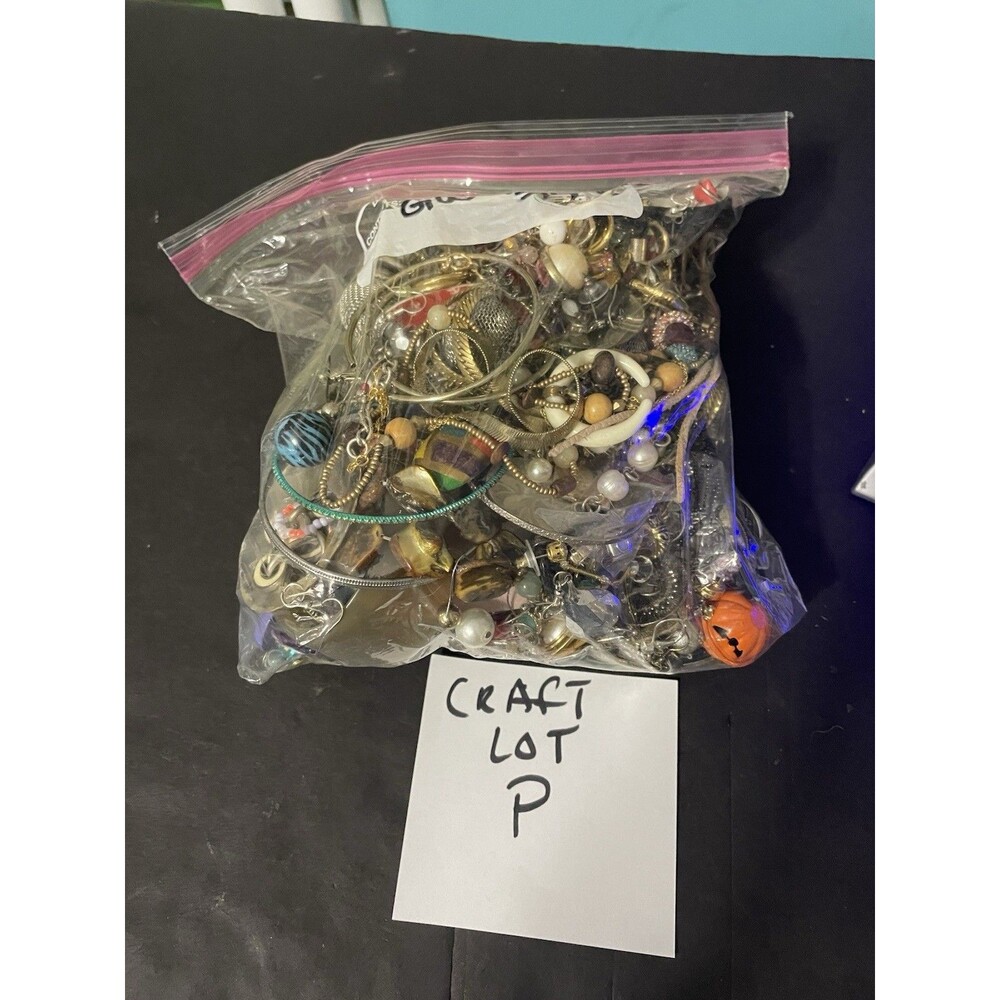 Jewelry Craft Lot Junk Broken Repurpose Recycle About 5 Pounds (P)